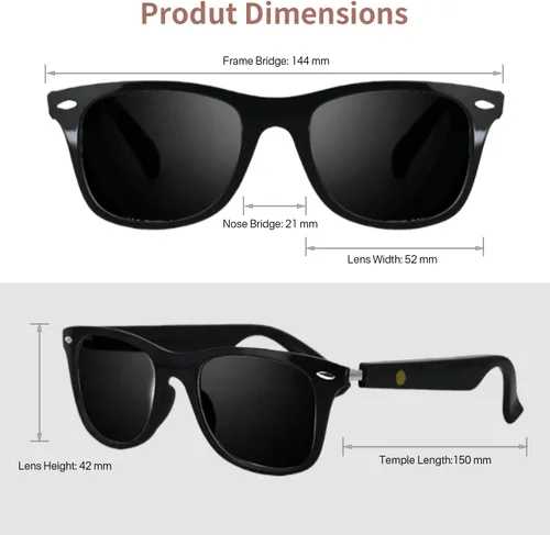 Miniatura 3 de Lentes inteligentes para hombres y mujeres, orejas abiertas, protección UV, lentes de sol polarizados Bluetooth con altavoces de micrófono