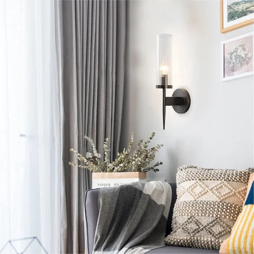Miniatura 3 de BOKT Apliques de baño modernos de mediados de siglo, iluminación de pared, lámpara de pared vintage negra de tocador, lámpara de pared cilíndrica
