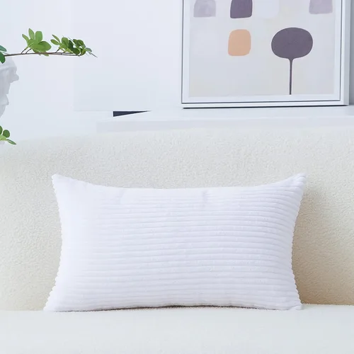 Miniatura 50 de Home Brilliant Funda de cojín decorativo amarillo mostaza 18x18 de pana acanalada suave a rayas decoración de otoño para sofá cama decoración