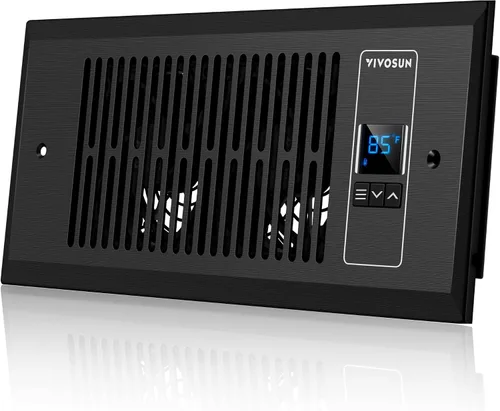 VIVOSUN Ventilador silencioso de registro elevador, ventilación de registro inteligente con control de termostato, se adapta a agujeros de registro