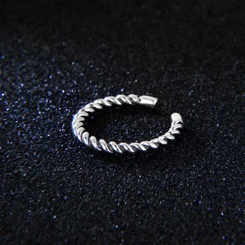 Miniatura 27 de CANDYFANCY Anillo de nudo celta de plata de ley 925 abierto para el dedo medio nudillo para mujer, tamaño ajustable 4-7