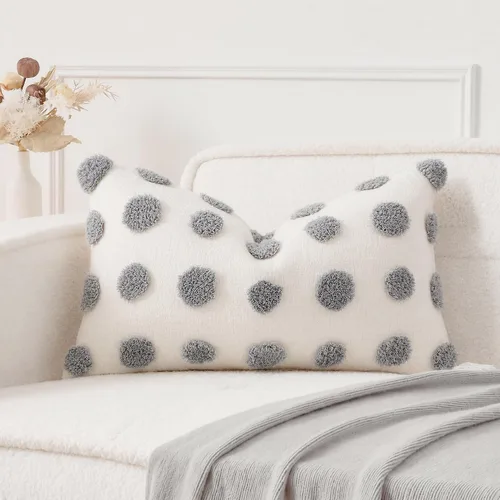NUYECY Fundas decorativas de cojín lumbar de 12 x 24, fundas de cojín largas de chenilla súper suave, funda de cojín para sofá estilo granja, sofá,