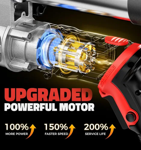 Miniatura 2 de Ecarke Pistola de engrase inalámbrica compatible con batería Milwaukee de 18 V, pistola de engrase eléctrica máxima de 12000 PSI, pistola doble