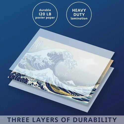 Miniatura 2 de Katsushika Hokusai The Great Wave Off Kanagawa - Póster de pared japonés (laminado, 18 x 24 pulgadas)
