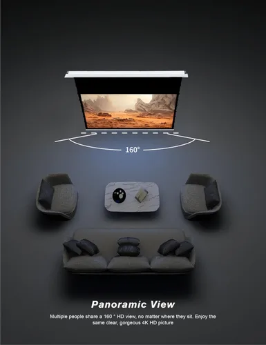 Miniatura 3 de VIVIDSTORM - Pantalla de proyector de cine blanco con tensión motorizada Phantom empotrada en el techo desde 2004-72 pulgadas para proyector normal