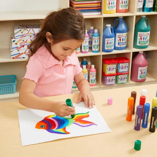 Miniatura 5 de Juego de 12 barras de pintura al témpera, sin desorden, no tóxico, de secado rápido, colores vibrantes, pintura para niños, pintura, arte