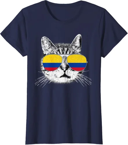 Miniatura 40 de Camisa de bandera de Colombia, orgullo colombiano, gato, hombres, mujeres, niños, camiseta de regalo
