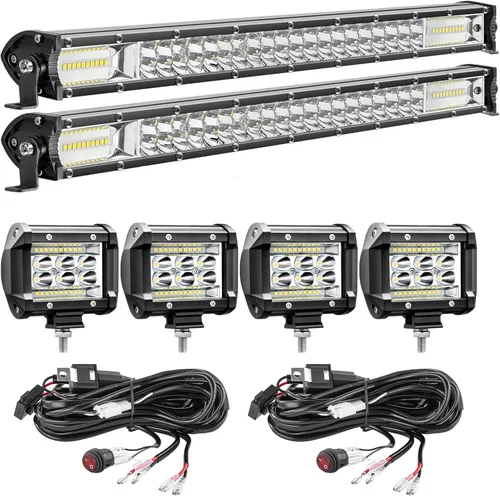 Miniatura 13 de Barra de luz LED delgada de 7 pulgadas para camión tractor, 12 V-60 V, pequeñas luces LED de trabajo todoterreno, luces antiniebla auxiliares 60 W
