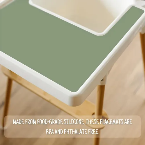 Miniatura 3 de Mantel individual para silla alta IKEA Antilop para bebé, paquete de 2 unidades, resistente a las manchas, antideslizante, de silicona, para silla