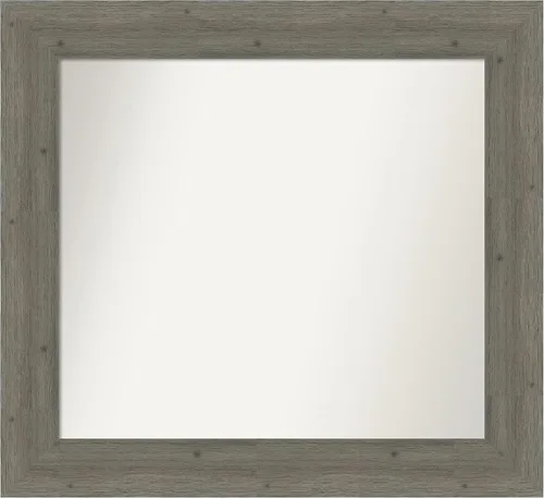 Miniatura 7 de Amanti Art Espejo de baño gris para sobre el fregadero, 27 x 27 pulgadas, espejo de tocador cuadrado gris, marco de madera rústica de campo medio