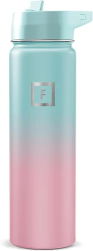 Miniatura 55 de IRON °FLASK Frasco de hidratación para acampar y senderismo con pajilla, botella de agua deportiva de acero inoxidable con aislamiento de boca
