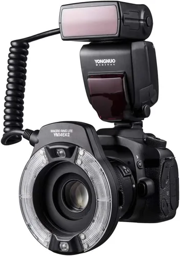YONGNUO YN14EX II Macro Ring Flash para cámaras Canon DSLR, con anillos adaptadores y filtros de temperatura de color, soporte de zapata caliente,