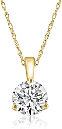 Colgante de diamante solitario cultivado en laboratorio de 15 ct disponible en 14K y platino