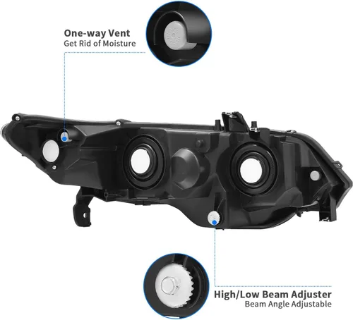 Miniatura 3 de DWVO - Conjunto de faros delanteros compatible con Honda Civic 2006, 2007, 2008, 2009, 2010, 2011 Coupé de 2 puertas, carcasa cromada, reflector