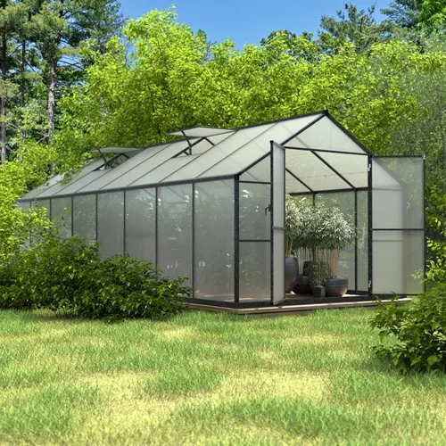 Miniatura 9 de VEIKOU Invernadero de 6 x 12 pies para exteriores, estructura de remache mejorada con 2 rejillas de ventilación, puerta con cerradura, policarbonato