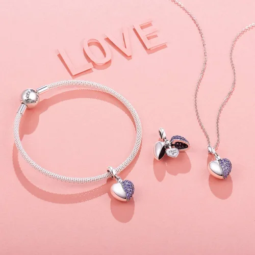 Miniatura 2 de NINGAN Abalorio colgante con texto en inglés I Love You para mujeres niñas esposa mamá hija amigas con circonia cúbica 5A para pulseras de abalorios