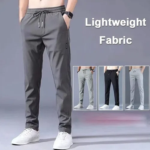 Miniatura 4 de Pantalones elásticos de secado rápido para hombre, de seda de hielo, transpirables, de secado rápido, pantalones de trabajo de pesca, para correr