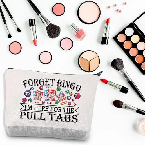 Miniatura 3 de BDPWSS Bolsa de maquillaje de bingo - Bolsa con cremallera de regalo para los amantes del juego, Olvídate del bingo, Impermeable
