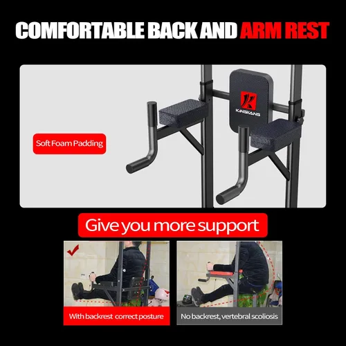 Miniatura 5 de K KiNGKANG Torre de Potencia Ajustable para Gimnasio en Casa - Estación Multifuncional de Dominadas y Fondos para Entrenamiento de Fuerza