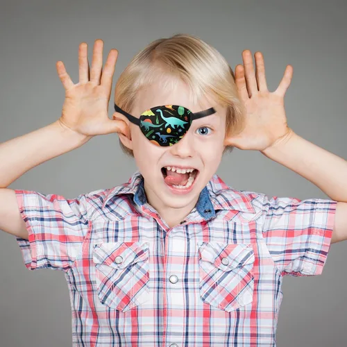 Miniatura 5 de Eurzom 8 piezas de parches oculares para niños, parche ocular ajustable reutilizable, lindo para niñas y niños, con correa elástica para el ojo Cool