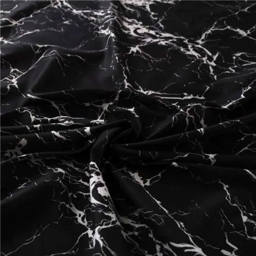 Miniatura 6 de Feelyou Juego de sábanas bajeras con estampado de mármol, tamaño Queen, elegante, de lujo, color negro, para niños, adolescentes, adultos