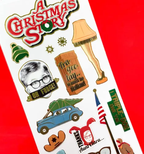 Miniatura 3 de Paper House Productions A Christmas Story - Juego de 6 hojas de calcomanías con efecto esmaltado brillante