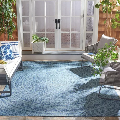 Miniatura 58 de SAFAVIEH Alfombra lavable para exteriores, colección Courtyard - Pasillo de 2.3 x 8 pies, color beige claro y marrón claro, no desprende pelusa
