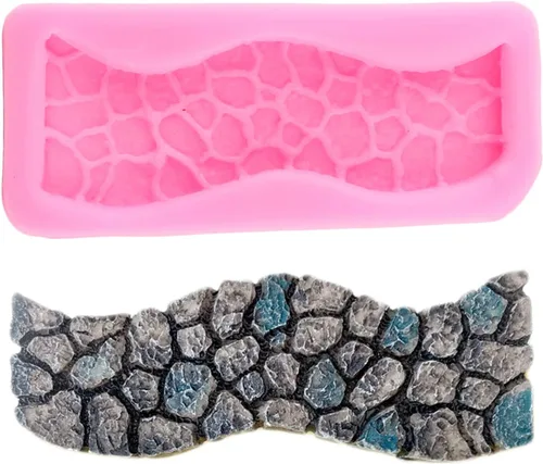 Miniatura 3 de Mujiang Juego de 3 moldes de silicona con textura de piedra de hada, gnomo, jardín, piedra, camino de piedra, para manualidades, arcilla polimérica