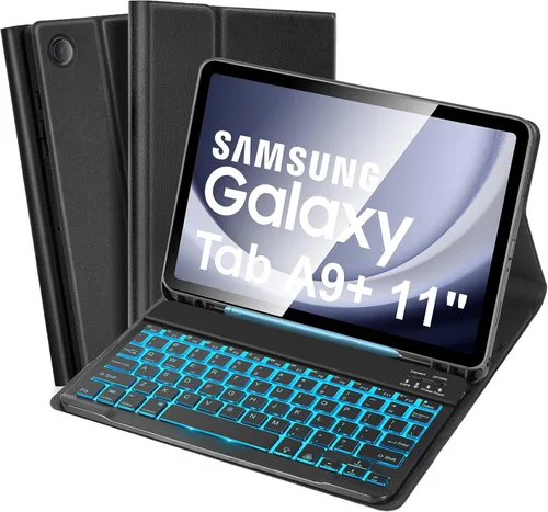 Miniatura 11 de SOPPY Funda de teclado retroiluminada para Samsung Galaxy Tab S6 Lite de 10.4 pulgadas 2022/2020(SM-P610/P613/P615/P619), funda de teclado delgada