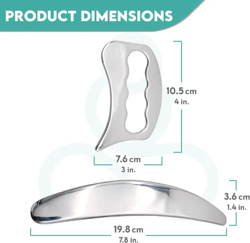 Miniatura 6 de COZLOW Juego de herramientas de raspador muscular 2 en 1, herramientas de masaje para raspar la piel para terapia IASTM, Gua Sha de tejido profundo
