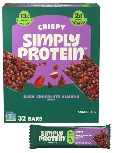 Miniatura 19 de Simply Protein - Barras crujientes de canela y nuez - Barras de proteínas a base de plantas - Bajo en carbohidratos, bajo en azúcar, alta fibra