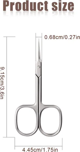 Miniatura 2 de KINBOM Tijeras de cutícula, tijeras pequeñas finas para manicura, pedicura, belleza, aseo de belleza, tijeras curvadas multiusos para uñas
