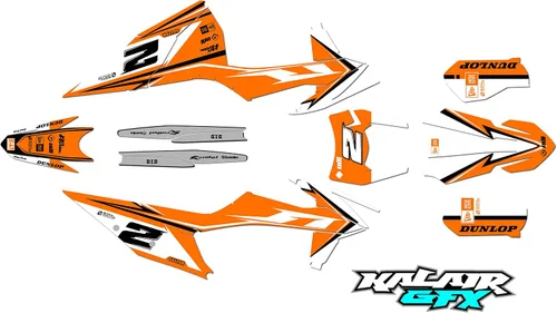 Miniatura 5 de Kit gráfico para KTM Enduro 4-Stroke 250 EXC-F, 350 EXC-F, 450 EXC-F y 500 EXC-F años 2020, 2021, 2022 y 2023 Razor Series Azul-Verde 16 Mil