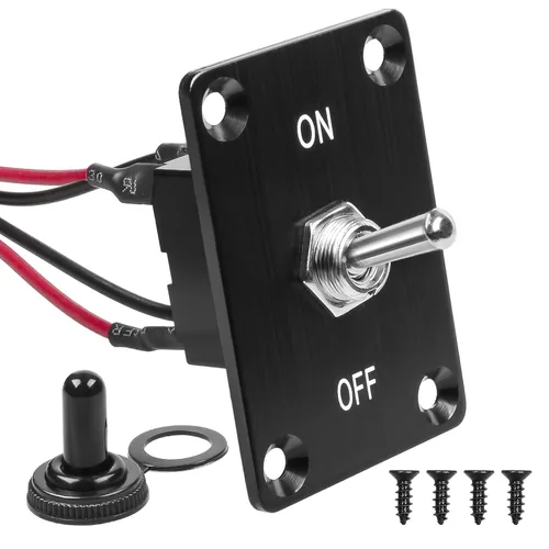Miniatura 14 de 1 pieza Interruptor basculante negro KCD1 para barco, interruptor de panel SPST de 2 posiciones y 2 pines, 6A 250V CA 10A 125V CA, con 4 piezas