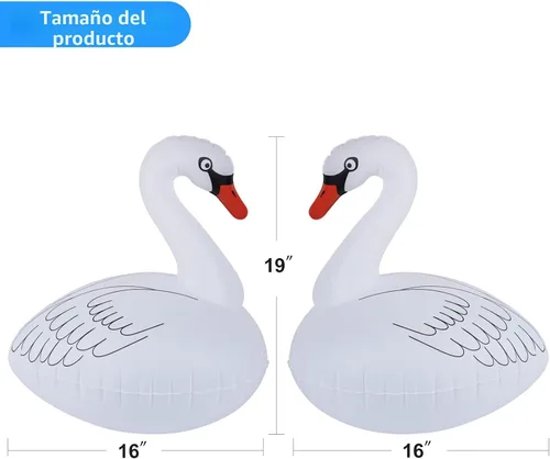 Miniatura 8 de Goallim Luces solares flotantes para piscina, paquete de 2 unidades, luces inflables impermeables de cisne, luces LED que brillan en la oscuridad