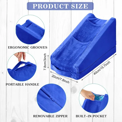 Miniatura 2 de Almohada de elevación de brazo Buryeah con 2 bolsillos, almohada de apoyo ergonómico suave para codo, cuña de descanso de brazo, regalos para brazo