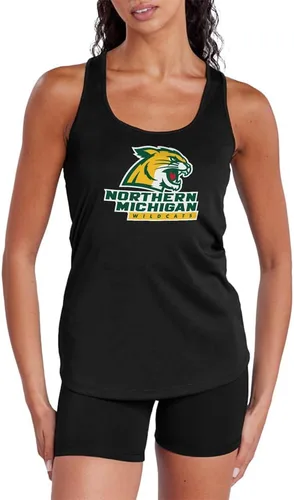 Miniatura 240 de Camiseta deportiva sin mangas oficial de NCAA Collegiate para mujer, con espalda cruzada, colección con logotipo primario