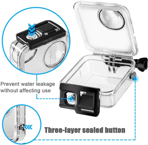Miniatura 3 de Carcasa impermeable para GoPro Max, 45 M/148 pies, funda protectora de buceo con liberación rápida, accesorios para cámara de acción Go Pro Max