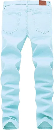 Miniatura 2 de WULFUL Pantalones de mezclilla ajustados y elásticos cómodos para hombre