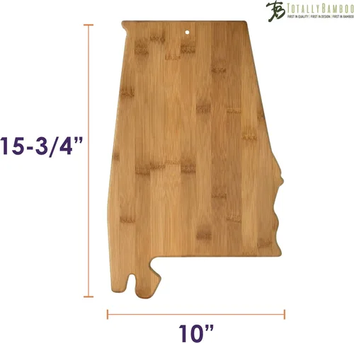 Miniatura 5 de Tabla para cortar y servir modelo Alabama de Totally Bamboo, de bambú 100%, para cocina y entretenimiento, Alabama, Marrón