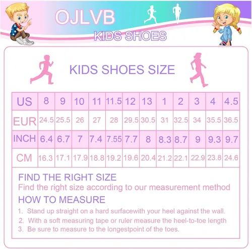Miniatura 6 de OJLVB Boys Girls Sneakers, Kids Tennis Running Shoes, Athletic Walking Gym Trail Shoe Breathable Lightweight