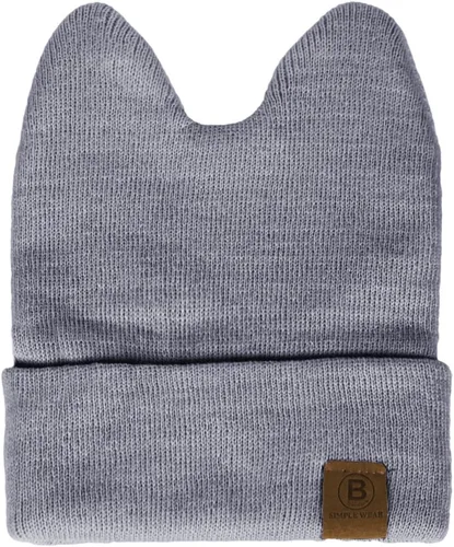 Miniatura 3 de BASICO Gorro de punto unisex para bebés y niños, con orejas de conejo, con orejas de gato, lindo gorro elástico y cálido