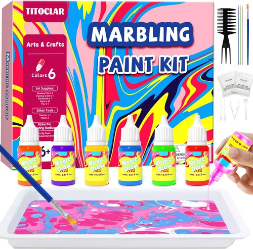 Pintura de mármol de agua para niños, rellenos de calcetines para niños, regalos de cumpleaños para niños de 3 años en adelante, artes y