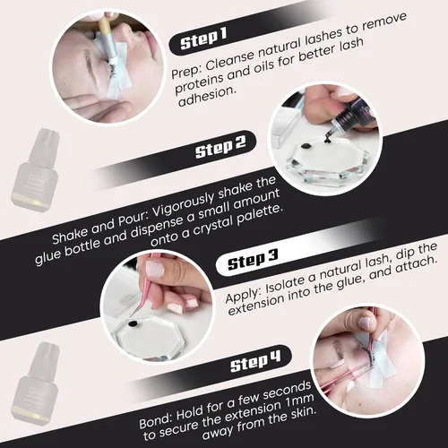 Miniatura 2 de Existing Beauty Lashes - Pegamento de extensión de pestañas profesional extra fuerte para extensiones de pestañas, se seca en 1-2 segundos