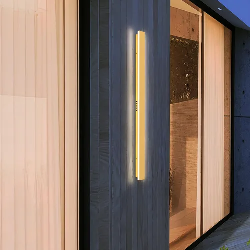 Miniatura 7 de LEEKI - Lámpara exterior moderna de 24 pulgadas - Luminaria exterior rectangular - 19W 3000K - IP65 Antióxido - Negro