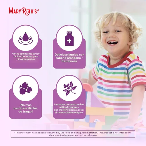 Miniatura 6 de MaryRuth's Jarabe de saúco para niños pequeños USDA orgánico Gotas líquidas de saúco negro para apoyo inmunológico Sambucus saúco
