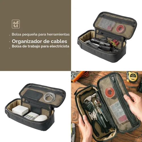Miniatura 4 de Tufformation Bolsa Bolsillo de Herramientas Pequeña de Servicio Pesado, Estuche Organizador de Utilidad Portátil con Cremallera y Asa. Perfecto