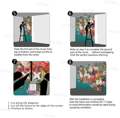 Miniatura 116 de Papel pintado botánico de selva tropical Hojas verdes de planta murales Estética para decorar habitación Sala de estar Fondo de TV Gran mural de B033