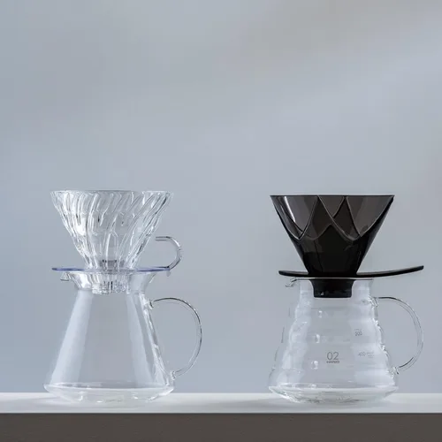 Miniatura 6 de Hario V60 "Mugen" Goteador de café de plástico, Tamaño 02, Negro transparente claro negro