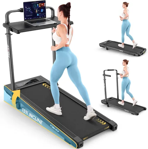 Miniatura 17 de FUNMILY Cinta de Correr Plegable con Almohadilla de Caminata Mejorada con Inclinación del 12%/15% y Barra de Manejo, Cintas de Correr Compactas